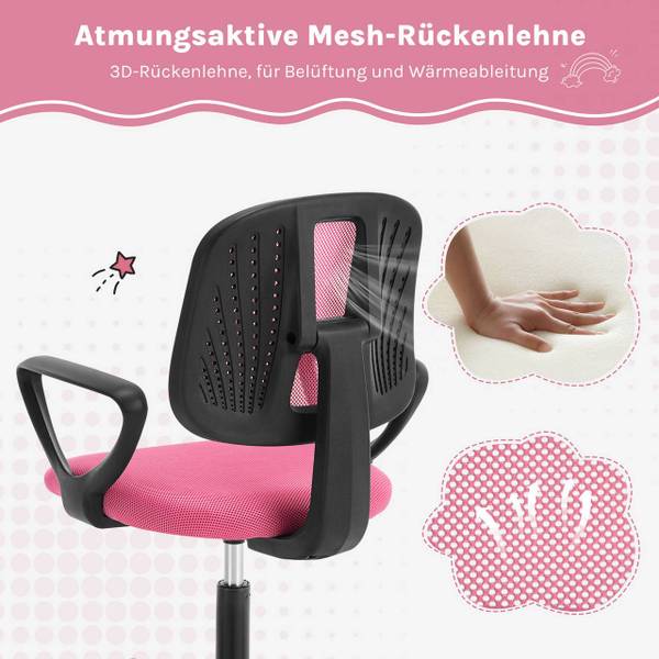 Bürostuhl Irakli Schwarz - Hellrosa