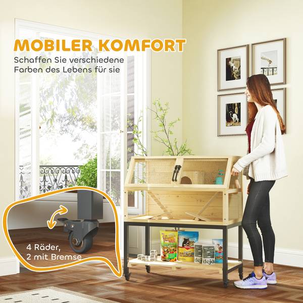 Zwerghamsterkäfig D51-443V00ND Braun - Massivholz - 43 x 101 x 87 cm