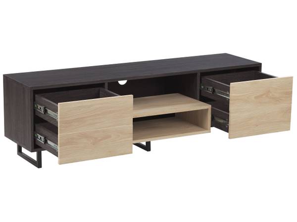 TV-Möbel MAINE Schwarz - Braun - Holzwerkstoff - 140 x 44 x 35 cm