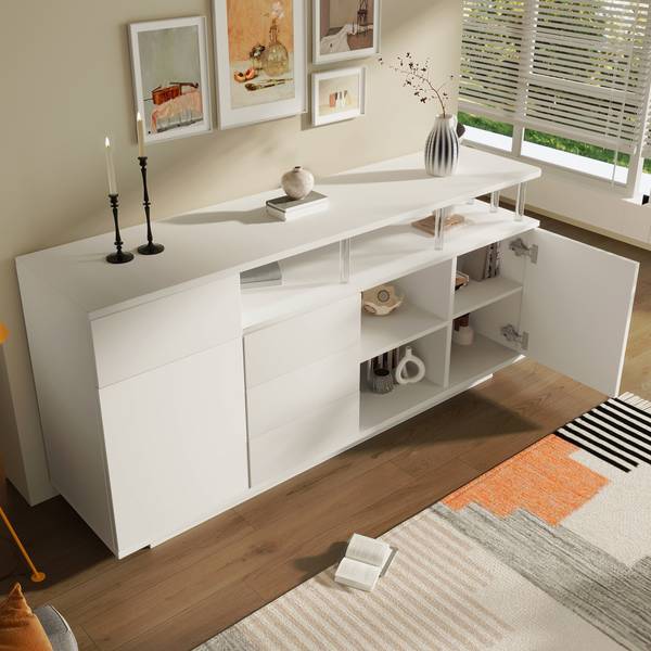 Sideboard GLOWMU 506 Ⅳ Weiß - Holzwerkstoff - 160 x 75 x 40 cm