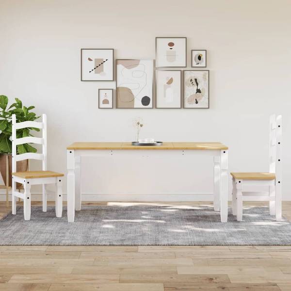 Esstisch XT7386 Weiß - Massivholz - 80 x 75 x 160 cm