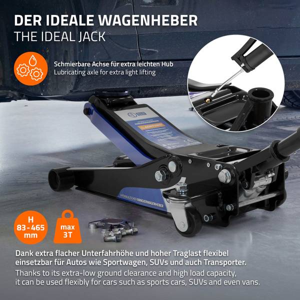 Hydraulischer Wagenheber Schwarz - Metall - 34 x 22 x 65 cm