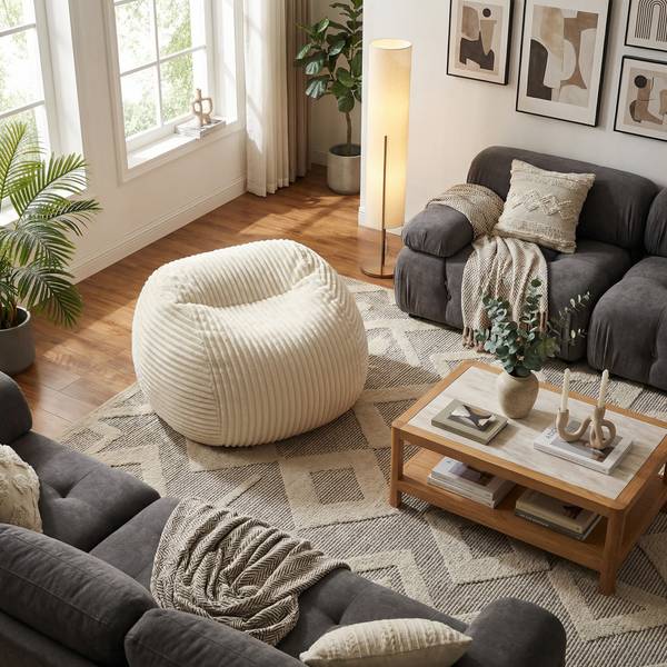 Sitzsäcke PinnacleElle Beige - Strukturstoff - 34 x 24 x 34 cm