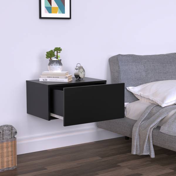 Nachttisch KA2650ZWART Schwarz - Holz teilmassiv - 50 x 25 x 35 cm
