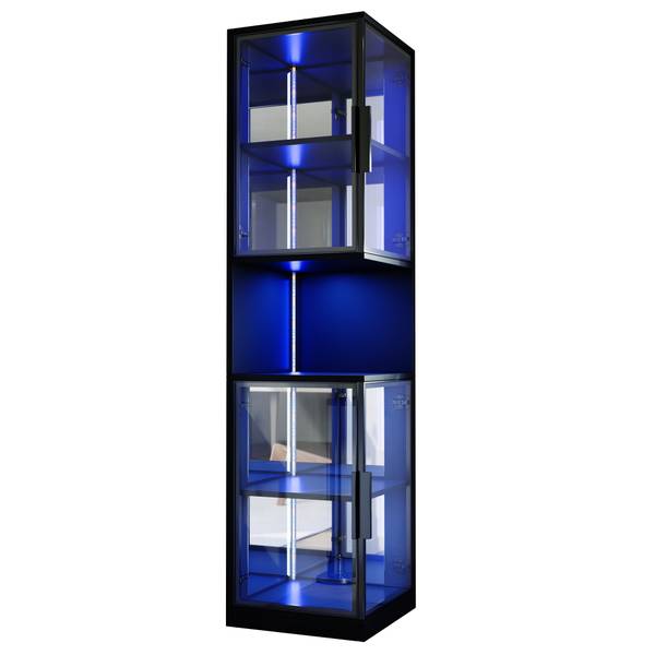 Vitrine HE46QUA Ⅴ Schwarz - Holzwerkstoff - 44 x 205 x 42 cm