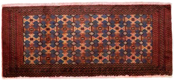 Handgeknüpft Kurzflorteppiche Rot - Wolle - 60 x 1 x 130 cm