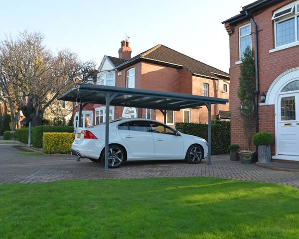Carport Verona Grau - Metall - 299 x 217 x 504 cm