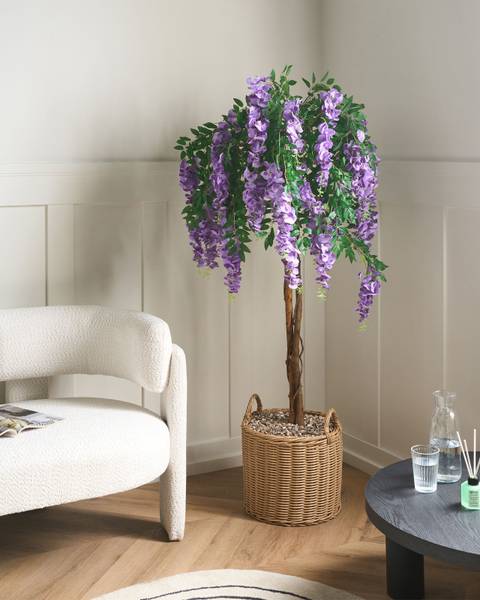 Kunstpflanze WISTERIA TREE Grün - Violett - Kunststoff - 70 x 150 x 70 cm
