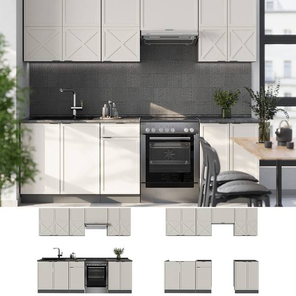 Complete keukeneenheid Fame-Line 50457 antracietkleurig - taupe