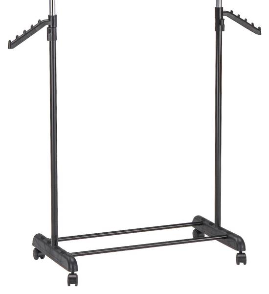 Kleiderwagen MIKE Schwarz - Silber - Metall - Kunststoff - 80 x 179 x 40 cm