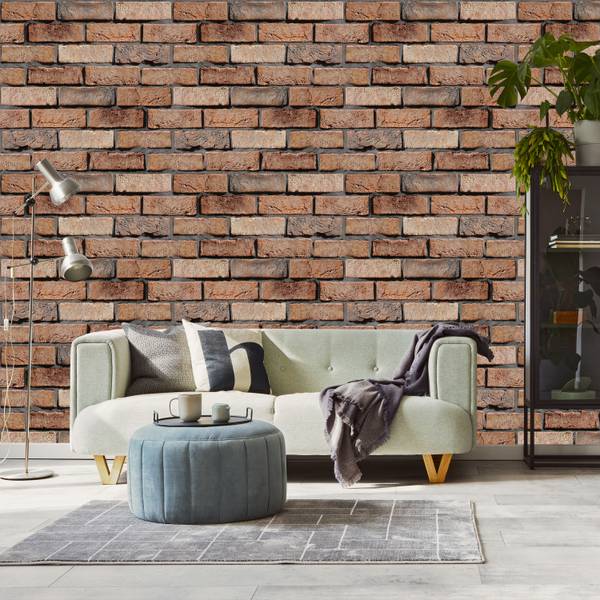 VLIES TAPETE Rolle Steinoptik Ziegel 3D Beige - Braun - Grau - Orange - Papier - 50 x 1000 x 1000 cm