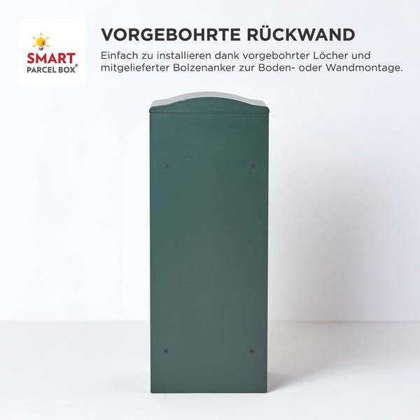 Großer Paketbriefkasten gebogenem Dach Grün