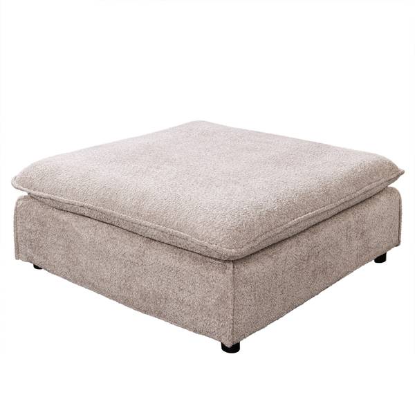 Hocker HEAVEN Beige - Polyester - Pappel - 100 x 42 x 100 cm
