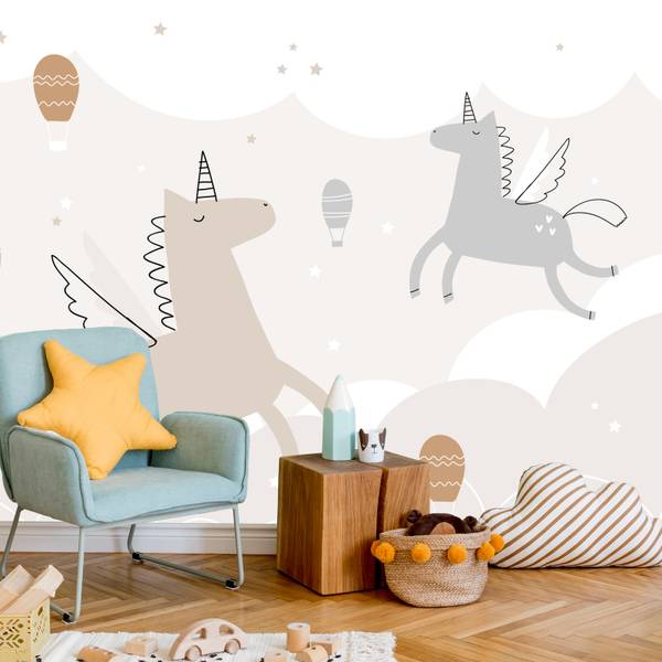 Vlies-Fotobehang EENHOORNIGE Ballonnen 400 x 280 x 280 cm