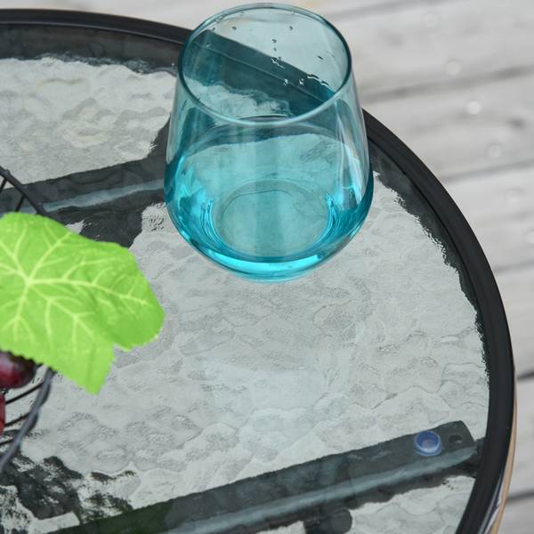 Tuintafel 84B-590 bruin - veiligheidsglas - 45 x 50 x 45 cm