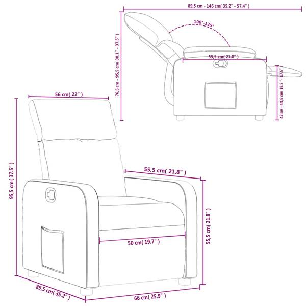 Fauteuil inclinable 3032661-3 Rouge - Brun rouge