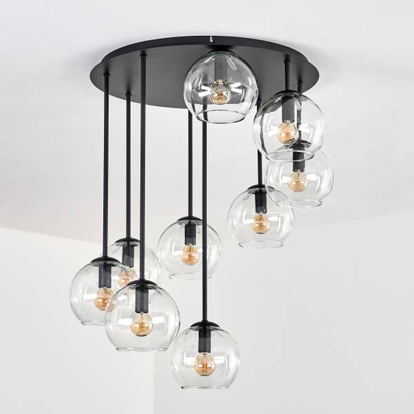Deckenleuchte Cesaro Aluminium - Klarglas - 57 x 69 x 57 cm