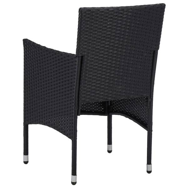 Salon de jardin 3014193-2 Noir - Marron - Polyester - Acier - 80 x 75 x 80 cm