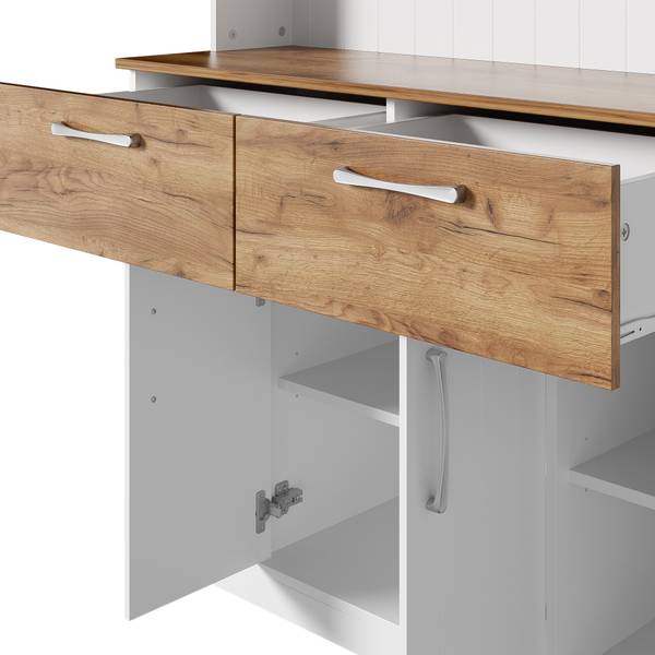 Sideboard Eurynom Ⅵ Braun - Weiß - Holzwerkstoff - 106 x 177 x 39 cm