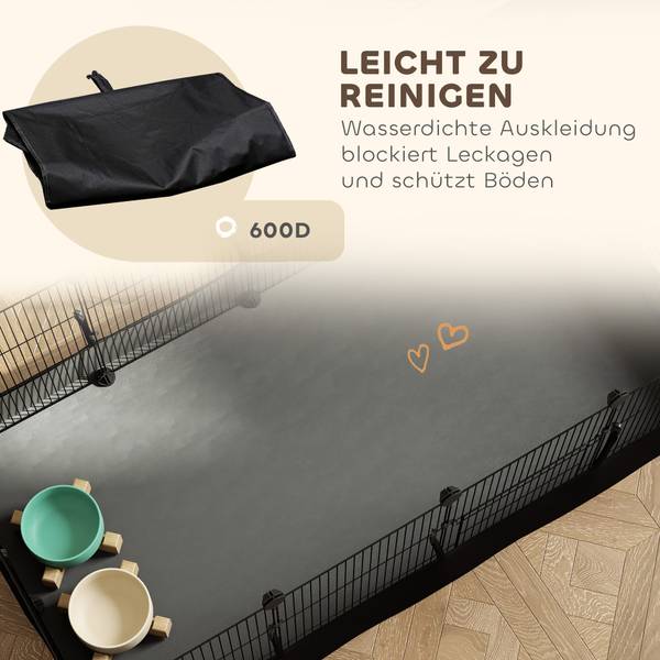 Kleintierkäfig D51-545V00BK Schwarz - Metall - 60 x 40 x 120 cm