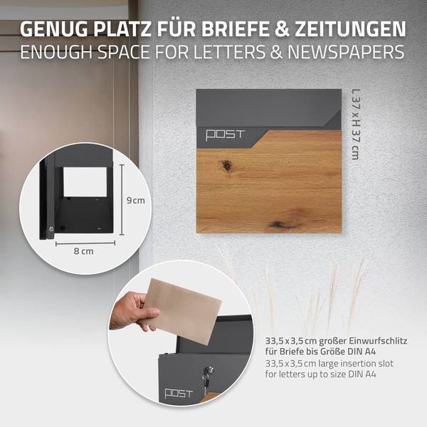 Standbriefkasten ELY-D 18 x 120 x 43 cm