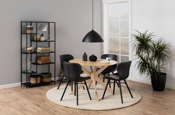 Table à manger Duffy Marron - En partie en bois massif - 105 x 75 x 105 cm