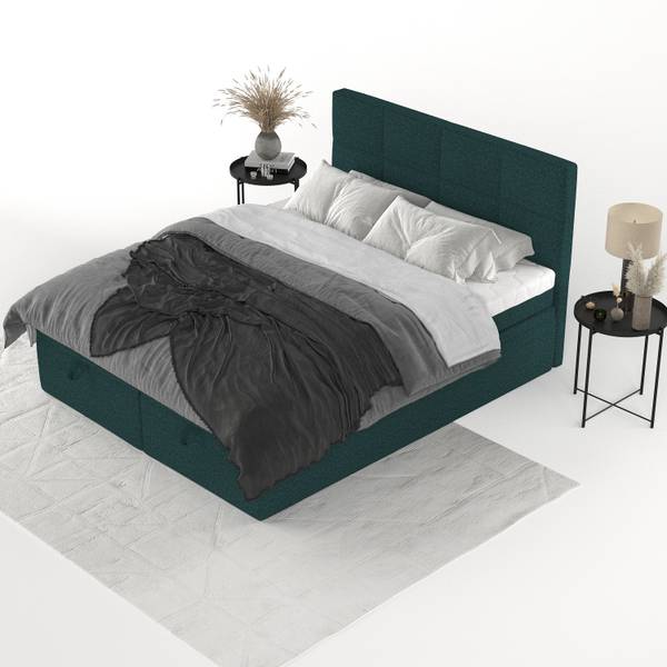 Boxspringbett TESSA mit Stauraum Riva Grün - Liegefläche Breite: 180 cm