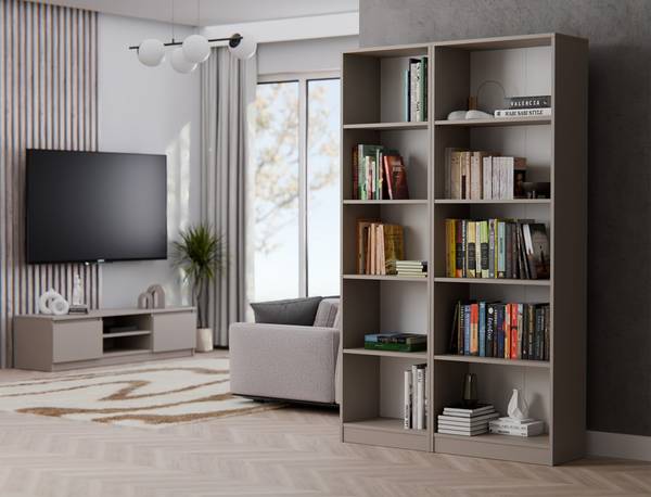Büchregal Duero Grau - Holzwerkstoff - 60 x 182 x 30 cm