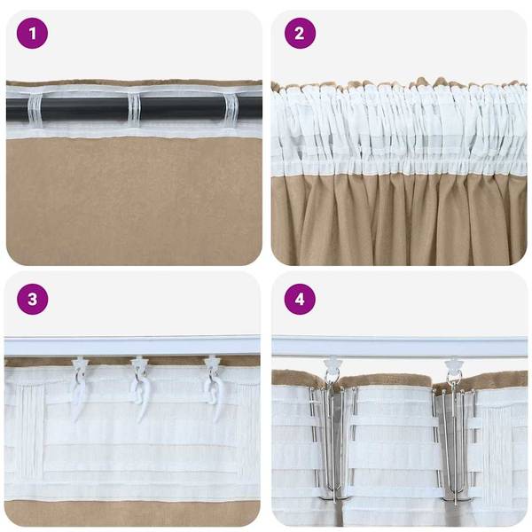 Vorhang 3044629-4 2er Set Champagne - Profondeur : 260 cm