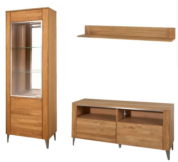 Wohnzimmer-Set LATINA 3-teilig Braun - Stahl - 225 x 200 x 42 cm