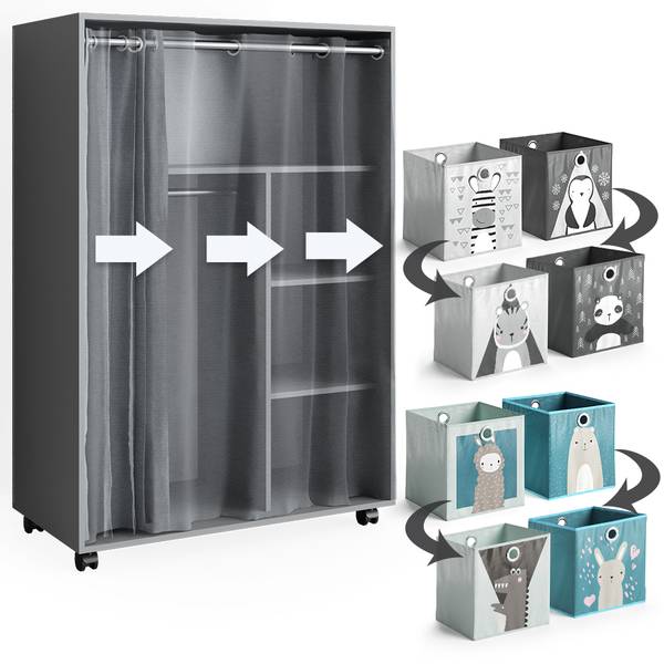 Kleiderschrank Doros 40644 Grau