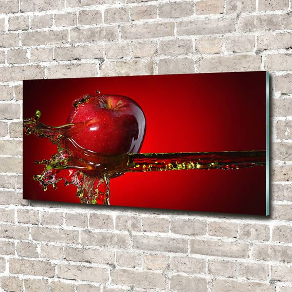 Glasbild Apfel Wasser Küche 140 x 70 cm