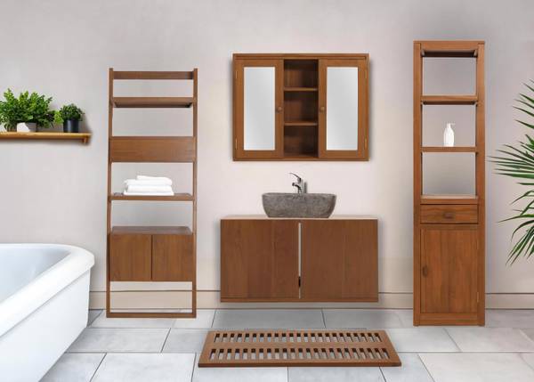 Regal M86 Braun - Teakholz - 40 x 180 x 40 cm