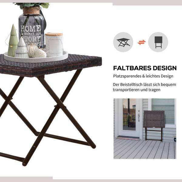 Rattan Teetisch-Set 867-034 Braun