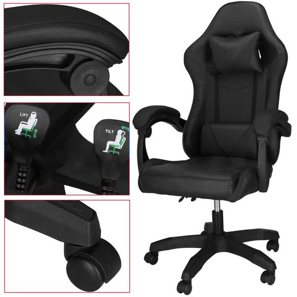 Bürostuhl HF0036 Schwarz - Kunststoff - 59 x 125 x 48 cm