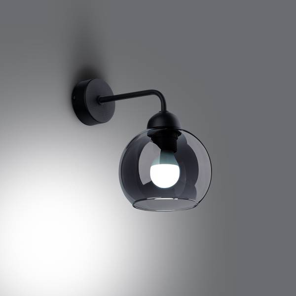 Wandlamp Alino Schwarz - Stahl - 15 x 26 x 15 cm