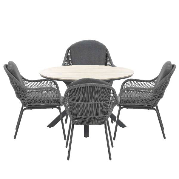 Tuinset Yima Tulli 5 delig grijs - kunststof - 200 x 86 x 200 cm