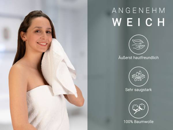 Gästetücher 00000566 10er-Set Weiß - Textil - 30 x 1 x 50 cm