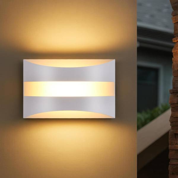 LED Wandleuchte Alaric Ⅲ Weiß - Metall - 13 x 8 x 21 cm