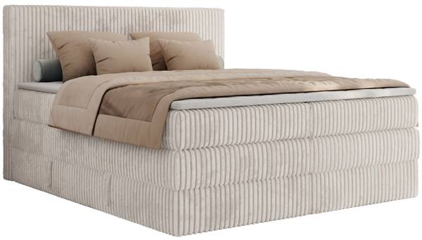 Boxspringbett TILIANO KING Beige - Ecru - H3 - Liegefläche Breite: 200 cm