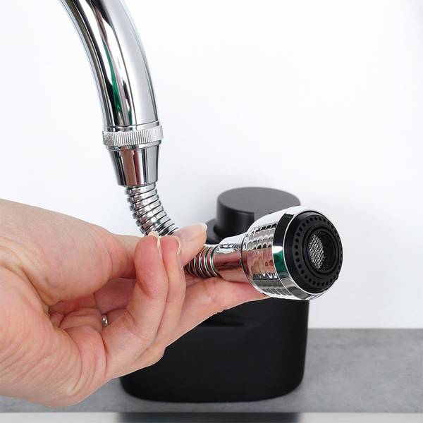Strahlregler für Wasserhahn Silber - Kunststoff - 4 x 4 x 14 cm