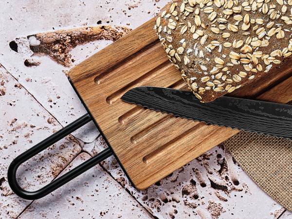 Planche à pain en bois d'acacia STINE Marron - Bois massif - 13 x 2 x 49 cm