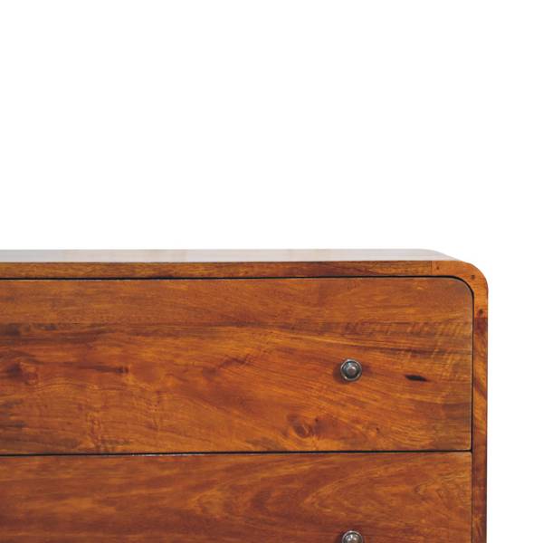 Commode Stella Marron - Manguier - Laiton - 80 x 58 x 35 cm
