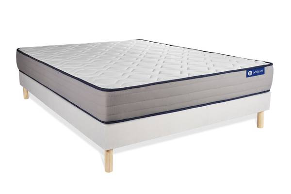 Bettgestell und Matratze Actimemo form Weiß - Massivholz - 130 x 51 x 210 cm