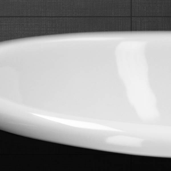 Waschbecken oval 57x48,5x19,5 cm Weiß Weiß - Samt - 49 x 195 x 57 cm
