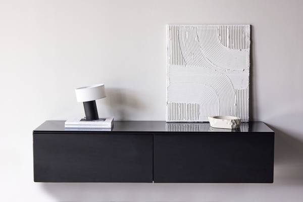 TV-Lowboard Fristad Schwarz - Holzwerkstoff - 160 x 35 x 45 cm