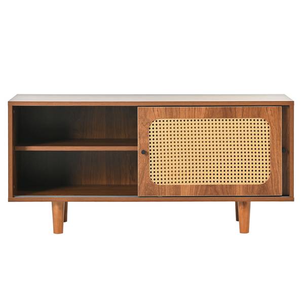 Schoenenkast Natur Ⅱ bruin - plaatmateriaal op houtbasis - polyrotan - 40 x 48 x 104 cm