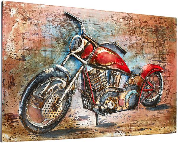 Metallbild WALLBIKE3D Rot - Metall - 72 x 4 x 108 cm
