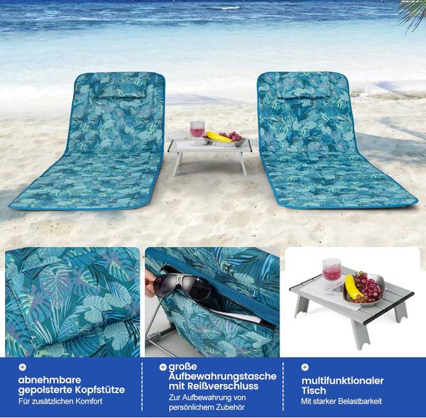 Strandmatte ZB32435BF Blau - Kunststoff - 56 x 47 x 161 cm