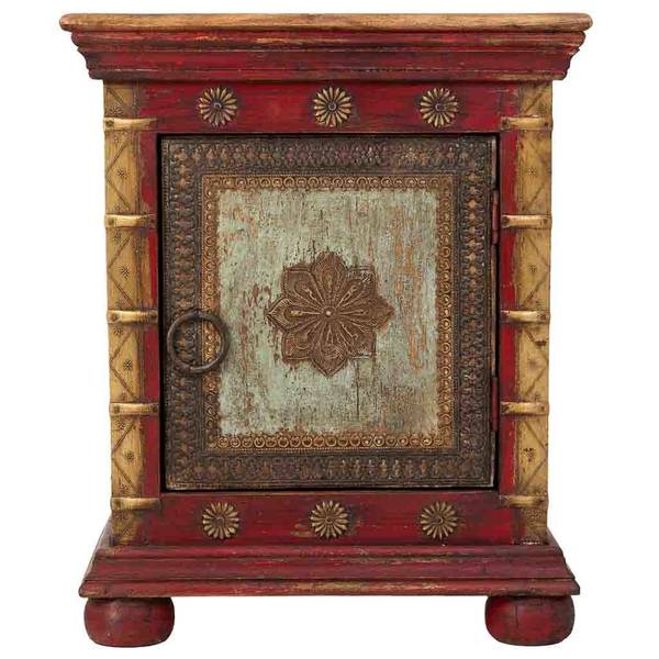 Nachttisch Carmesí Rot - Massivholz - 50 x 59 x 40 cm